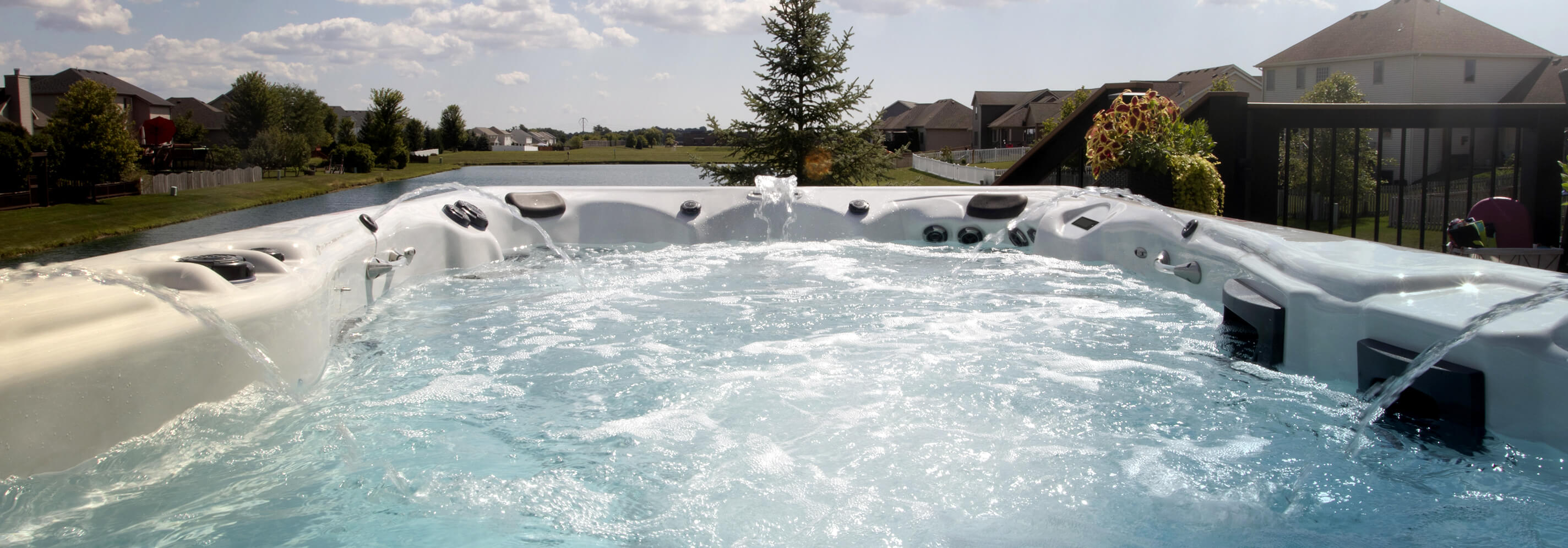 Image showing off the features of a Michael Phelps Signature Swim Spa