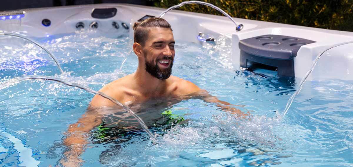 Michael Phelps in a Swim Spa